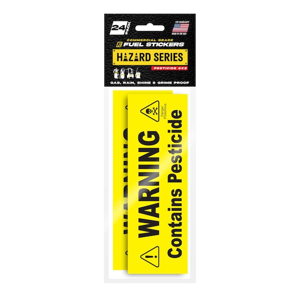 Pesticide Sticker, Warning Label: Pump Sprayer, Commercial Sprayer: Hvy-Dty, 6''x2'', 24PK